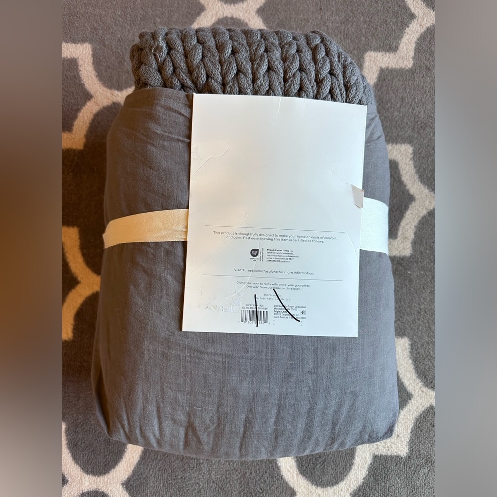 Casaluna Hand-Knit bed throw - Dark Gray NWT - Picture 7 of 8